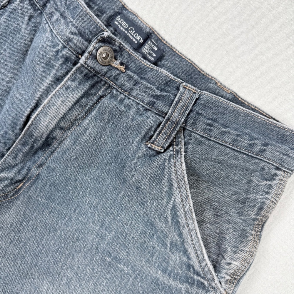 Vtg Faded Glory Mens Carpenter Jeans 32x30 (32x27) Fleece Lined Work Distressed‎